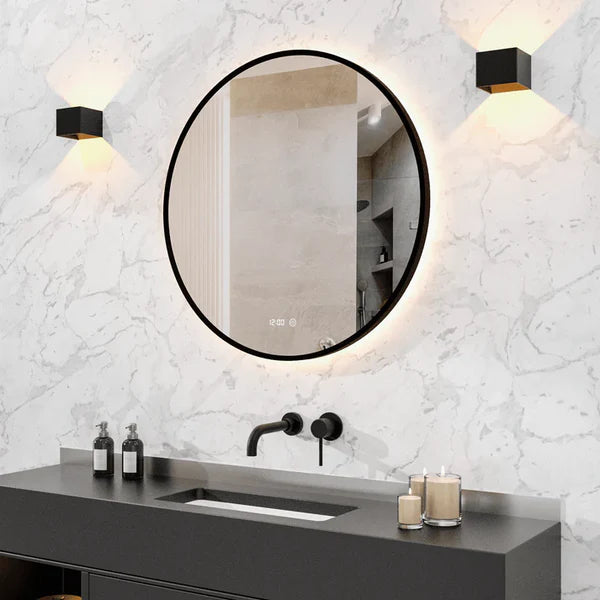 Miroir salle de bain rond Noir
