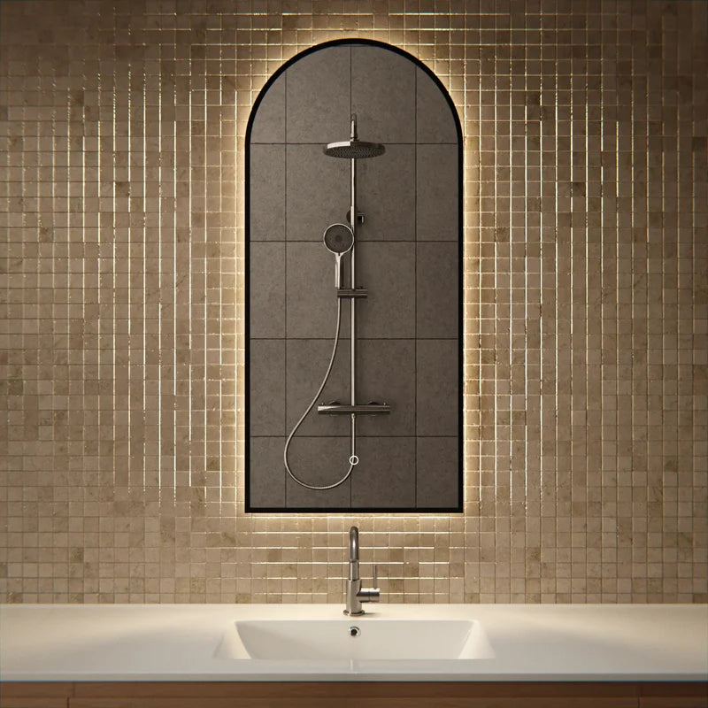 Miroir de salle de bain - 45x100 - Arche - Cadre noir