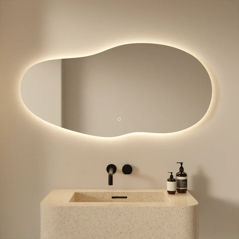 Miroir de salle de bain - 120x60 - Asymétrique - sans cadre