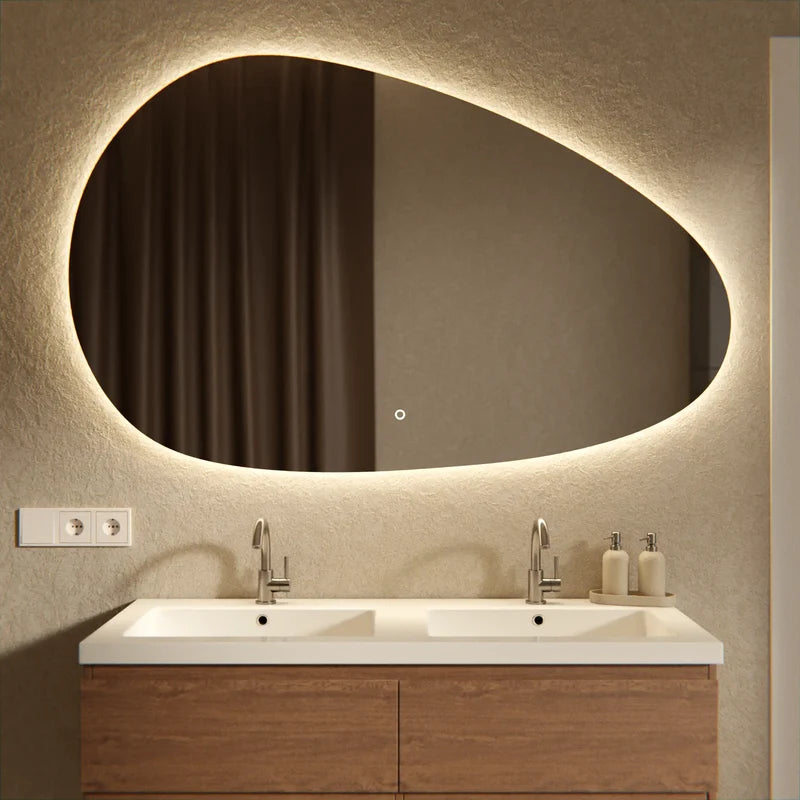Miroir de salle de bains - 150x93cm Asymétrique - Sans cadre